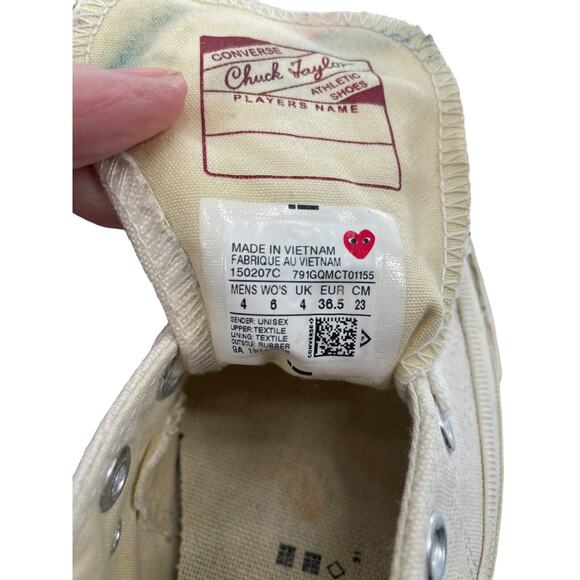 Converse Chuck Taylor Comme des Garcons PLAY Sneakers 150207C size M 4 W 6 Shoes - Picture 13 of 16